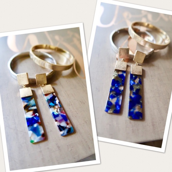 JASMINE- Colorful Art-inspired Geometric Earrings - Picture 2 of 6